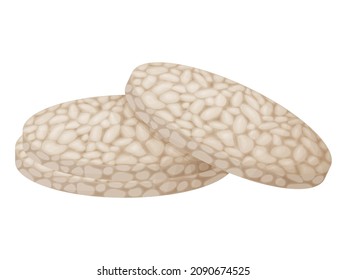 Rice Cake. Wholegrain Crispbreads Isolated On White Background.