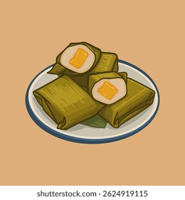 Rice cakes are on a plate in an illustration; they are used for a snack.