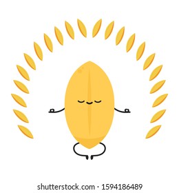 Rice character design. Rice on white background. rice seed.