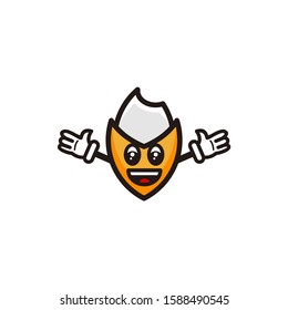 rice character design vector illustration, happy with a big smile, cartoon style, line art, flat design