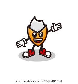 rice character design vector illustration, happy with a big smile, cartoon style, line art, flat design