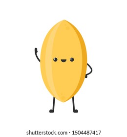 Rice character design. rice vector on white background. rice seed.