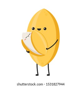 Rice character design. rice vector on white background. rice seed.