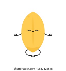 Rice character design. rice vector on white background. rice seed. Paddy character.
