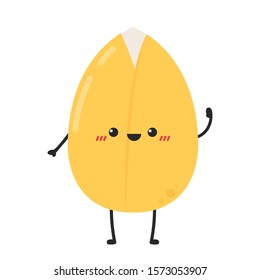 Rice character design. rice vector on white background. rice seed.