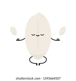 Rice character design. rice vector on white background. rice seed.