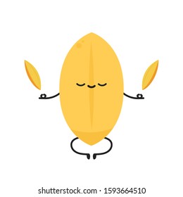Rice character design. rice vector on white background. rice seed.