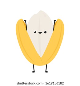 Rice character design. rice vector on white background. rice seed.