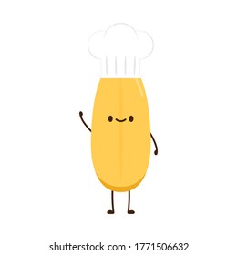 Rice character design. rice vector on white background. rice seed.