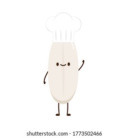 Rice character design. rice vector on white background. rice seed.