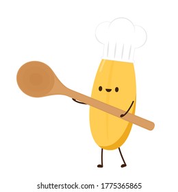 Rice character design. rice vector on white background. rice seed.