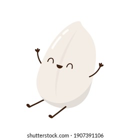 Rice character design. rice vector on white background. rice seed.