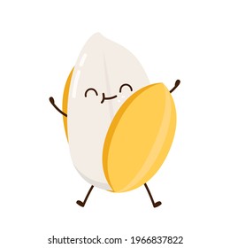 Rice character design. rice vector on white background. rice seed. Paddy rice character.