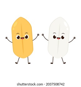 Rice character design. rice vector on white background. 