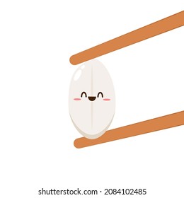 Rice character design. rice vector on white background. Paddy vector.