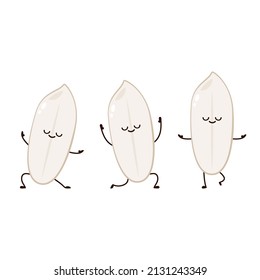 Rice character design. rice vector on white background. Paddy vector.