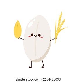 Rice character design. rice vector on white background. Paddy vector. 