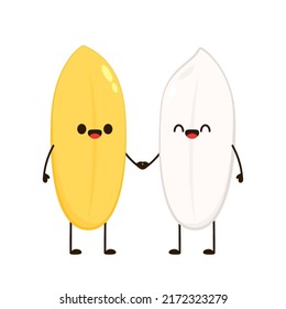 Rice character design. rice vector on white background. Paddy vector.