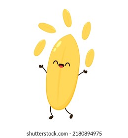 Rice character design. rice vector on white background. Paddy vector.