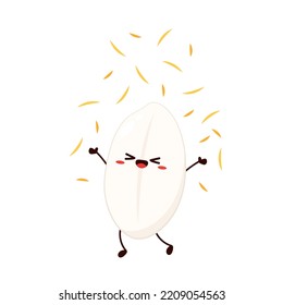 Rice character design. rice vector on white background. Paddy vector.