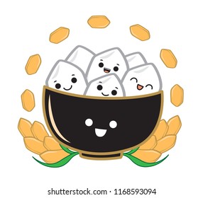 Rice character vector illustration.
