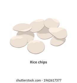 Rice chips isolated on white background. Vector illustration.