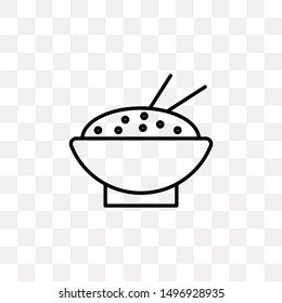 Rice with chopstick icon isolated on transparent background. Chinese food symbol modern, simple, vector, icon for website design, mobile app, ui. Vector Illustration