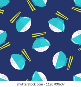 rice with chopsticks seamless pattern
