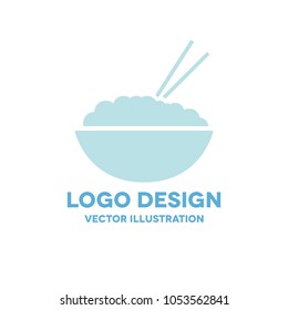 rice with chopsticks vector icon