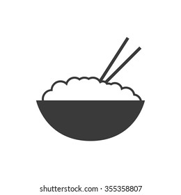 Arroz con palillos. Ilustración vectorial