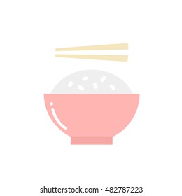 rice with chopsticks. vector illustration