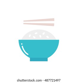 rice with chopsticks. vector illustration