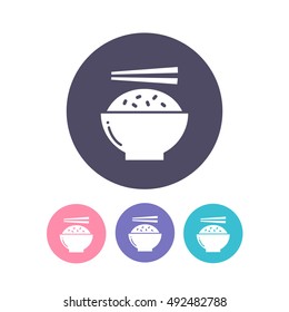 rice with chopsticks. vector illustration