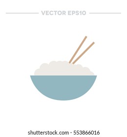rice with chopsticks. vector illustration