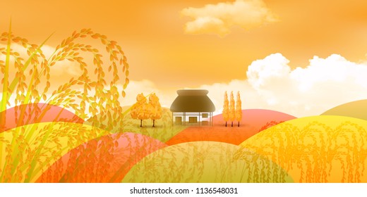 Rice Colored Leaves Background