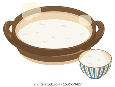 Rice cooked in a clay pot