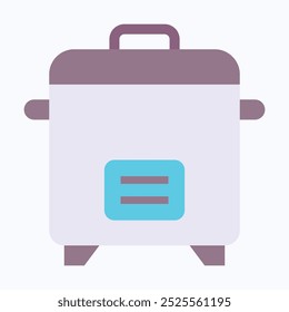 Rice Cooker, Cooking Pot Vector Icon, Flat Style Isolated Vector Icon.