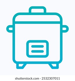 Rice Cooker, Cooking Pot Vector Icon, Isolated Lineal Gradient Icon.