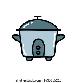 rice cooker doodle icon, vector illustration