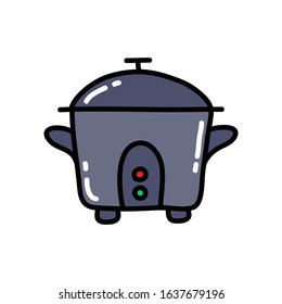 rice cooker doodle icon, vector illustration