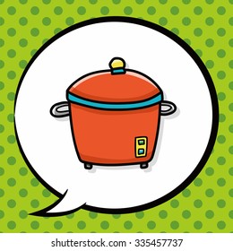 rice cooker doodle, speech bubble