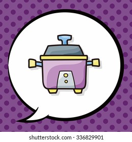 rice cooker doodle, speech bubble