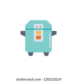 Rice cooker flat vector style icon. Cooking and kitchen icon  for websites, web design, mobile app.