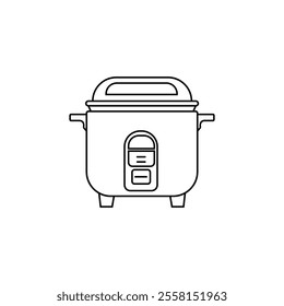 Rice cooker icon design vector line art illustration.