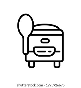 rice cooker icon designed in outline style