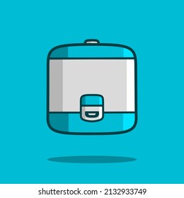 Rice cooker icon flat design vector. Colorful logo with soft background. Abstract graphic illustration.