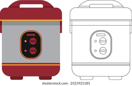 ícone de fogão de arroz design plano vetor ilustração