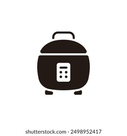 Rice cooker icon. Flat silhouette version.