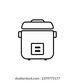 Rice cooker icon flat style isolated on white background.
