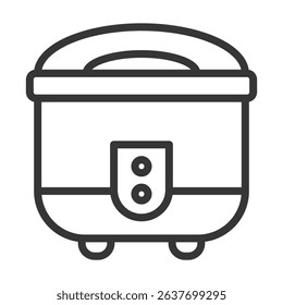 Rice Cooker Icon Lineal Style Vector Illustration
